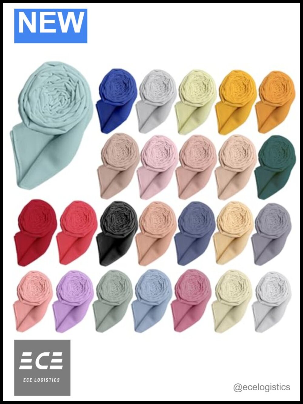 Chiffon Hijab Scarves Set of 25 Long Shawl Wrap Breathable